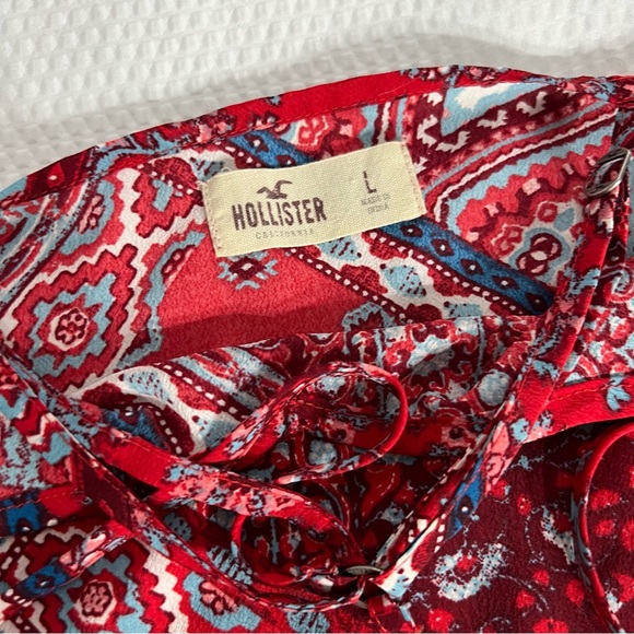 Hollister Red Multicolor Cross Back women’s size L - Picture 4 of 6